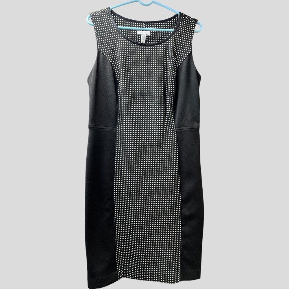 Charter Club Dress Womens 14 Black White Dots